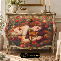 Doncella Durmiente y Zorro Decoupage