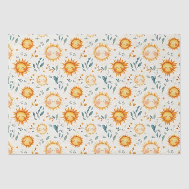 Papel De Seda Dones de bebé de sol y flores (Anverso)