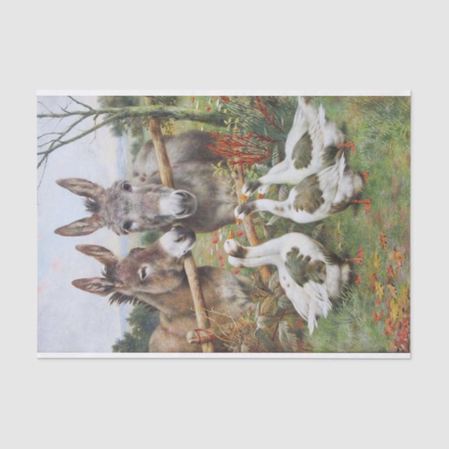 Papel De Seda Donkeys y Geese Farm Friends de Herbert Weekes (Anverso)