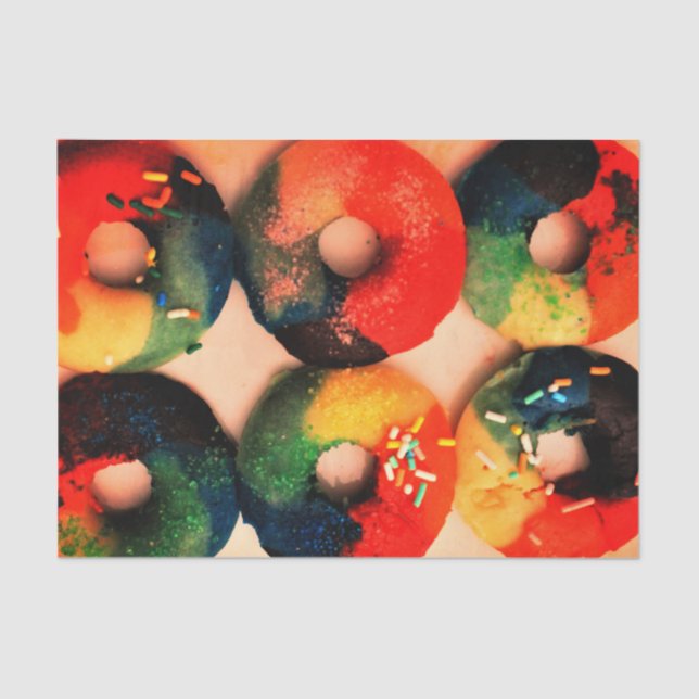 Papel De Seda Donuts de arcoiris (Anverso)