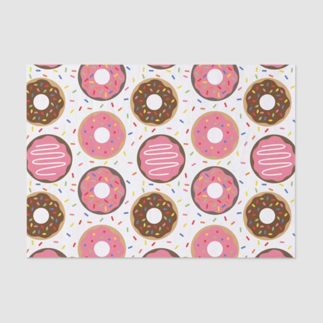 Papel De Seda Donuts de rociadores rosados (Anverso)