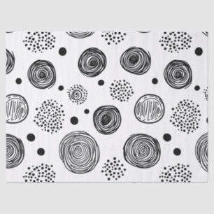 Papel De Seda Doodle abstracto dibujado a mano - negro y blanco