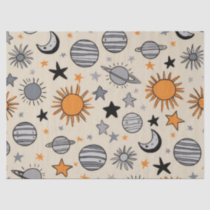Papel De Seda Doodle Celestial Caprichoso