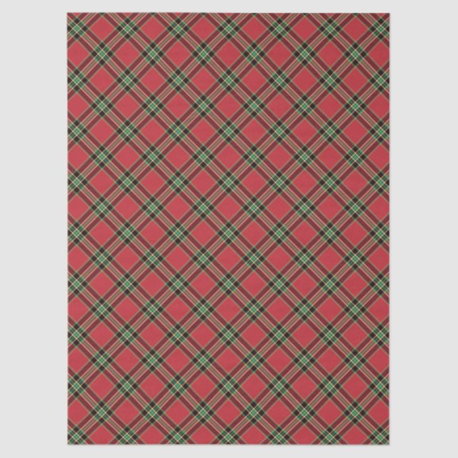 Papel De Seda Doodle dog Navidades de vacaciones Red Plaid (Anverso)
