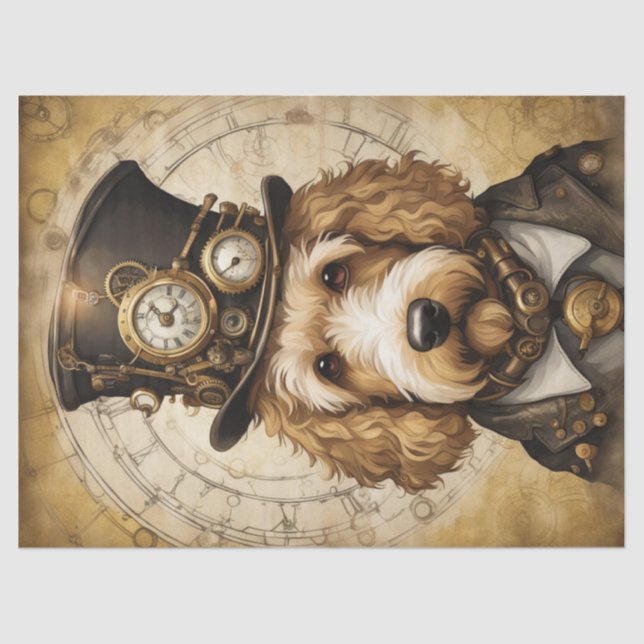Papel De Seda Doodle dorado Steampunk: Desenlace caprichoso (Anverso)