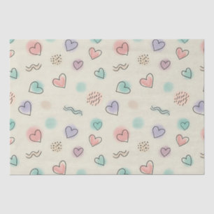 Papel De Seda Doodles de colores, puntos y líneas onduladas