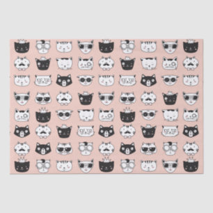 Papel De Seda Doodles de la cara de un gato tonto