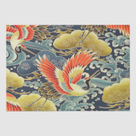 Papel De Seda Dorado Blue Bird Japonesa Kimono Floupage
