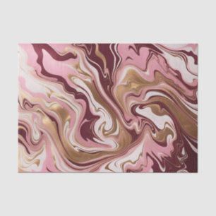 Papel De Seda Dorado moderno Burgundy Marble rosa Fluido Cumplea