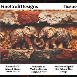 Papel De Seda Dorado Rústico de Bronce y Elefantes EK1L