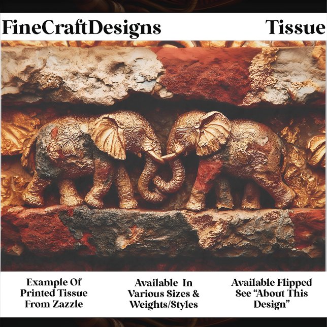 Papel De Seda Dorado Rústico Elefantes EK1R y Bronce (Subido por el creador)