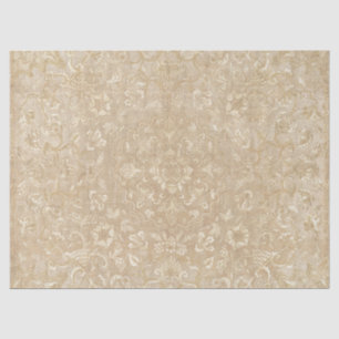 Papel De Seda Dorado Vintage Medallón Floral Decoración Ornato T