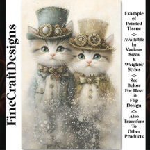 Dos adorables gatitos victorianos Steampunk CA3 De