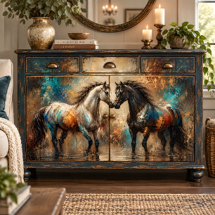 Papel De Seda Dos caballos pintura arte de pared decoración aman