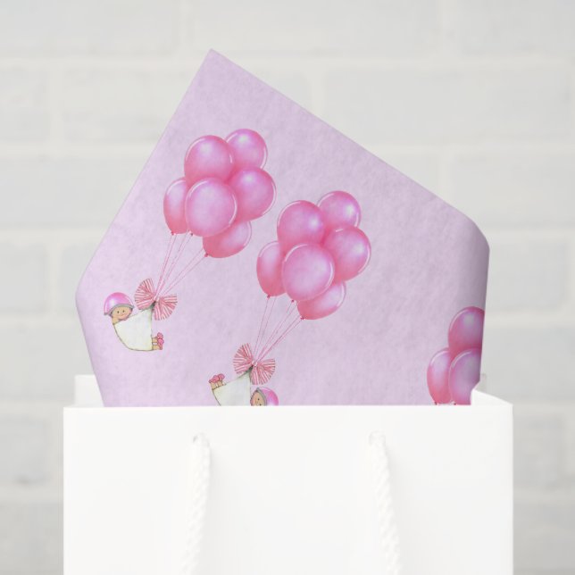 Papel De Seda Dos Chicas gemelos: regalo de bebé (Bolsa de regalo)