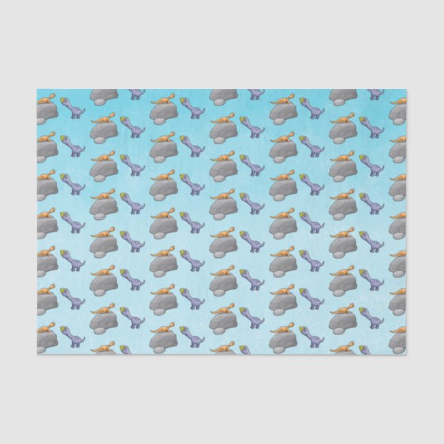 Papel De Seda Dos dinosaurios lindos (Anverso)