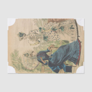 Papel De Seda Dos elegantes papeles de té victorianas