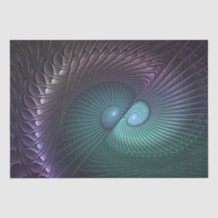Papel De Seda Dos espirales colorido arte fractal abstracto mode