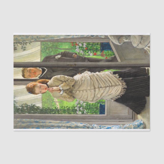 Papel De Seda Dos figuras en una puerta, la propuesta de J. Tiss (Anverso)