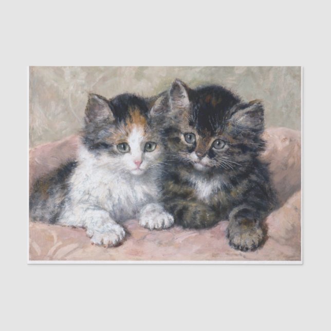 Papel De Seda Dos gatitos ・ Henriette Ronner-Knip (1821-1909) (Anverso)