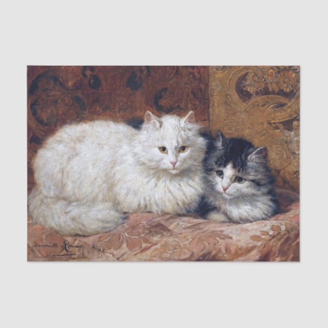 Papel De Seda Dos Gatos ・ Henriette Ronner-Knip (1821-1909) (Anverso)