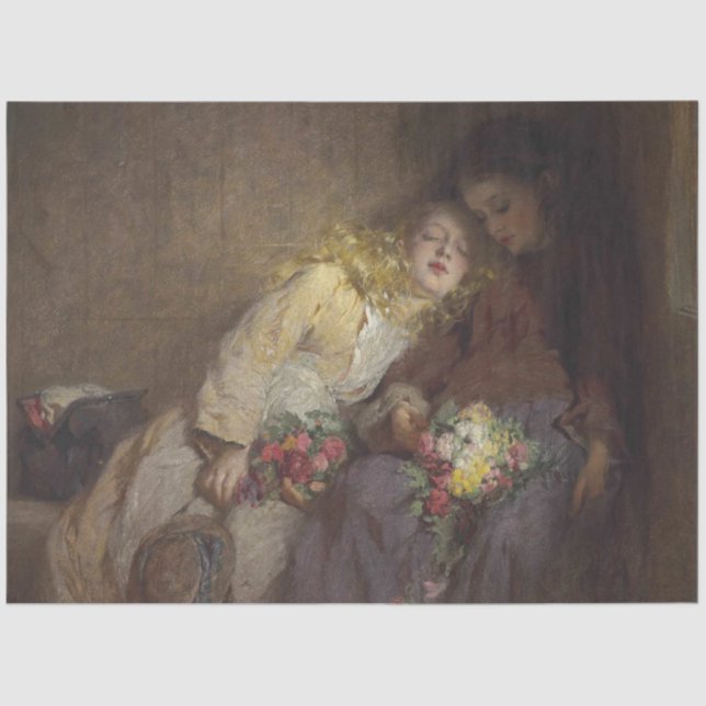 Papel De Seda Dos jóvenes Chicas regresan a casa (Anverso)