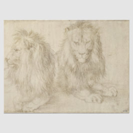 Papel De Seda Dos Leones (Animales Silvestres) (Albrecht Durer)