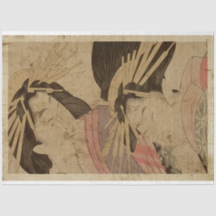 Papel De Seda Dos mujeres japonesas estilo ukiyo tradicional