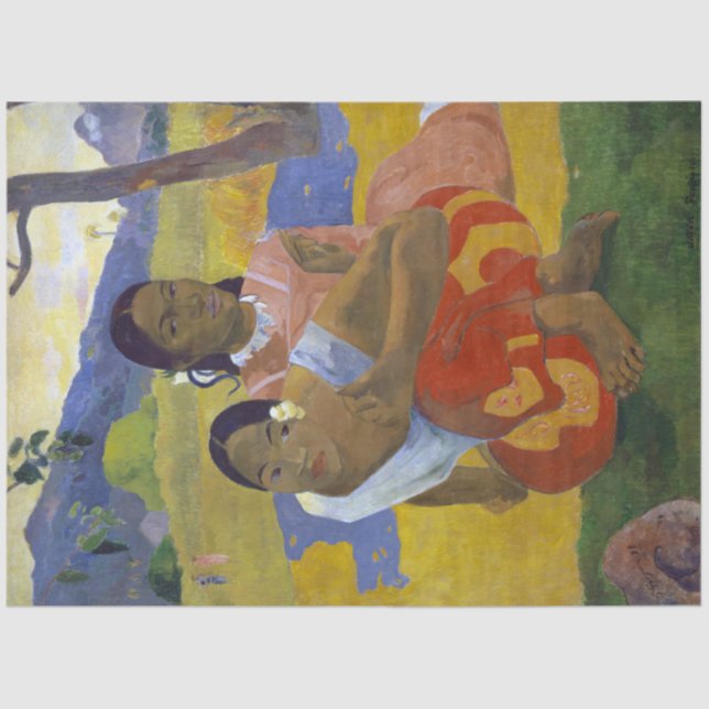 Papel De Seda Dos mujeres tahitianas, Gauguin (Anverso)
