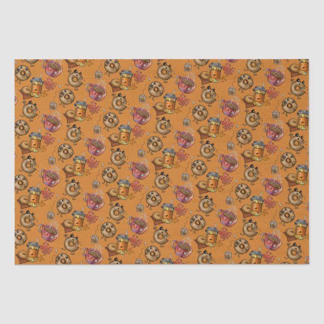 Papel De Seda Douglas y té adorables (Anverso)