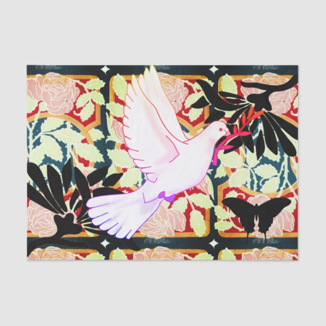 PAPEL DE SEDA DOVE AND VINES TISSUE PAPER (Anverso)