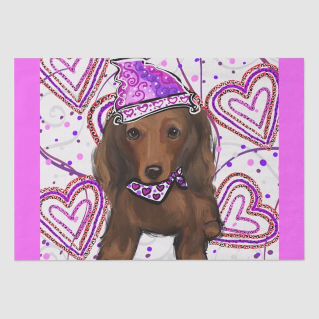 PAPEL DE SEDA DOXIE ROJO DE PELO LARGO (Anverso)