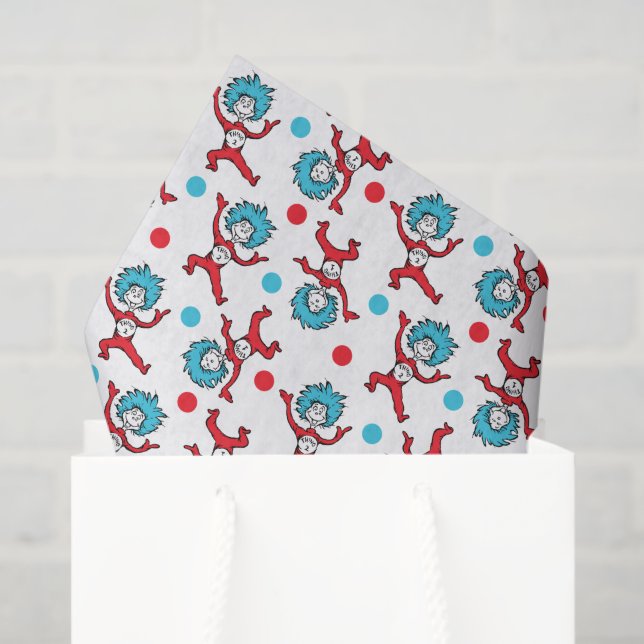 Papel De Seda Dr. Seuss Thing One Thing Two | Baby Shower de gem (Bolsa de regalo)