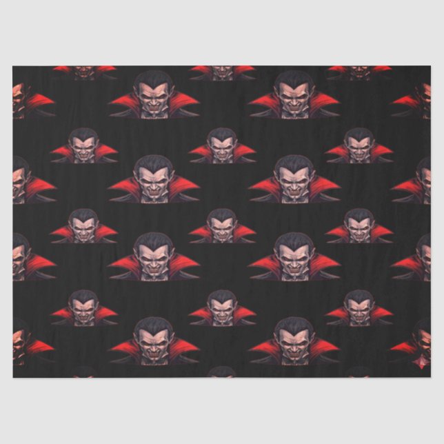 Papel De Seda Drácula Halloween de horror gótico (Anverso)