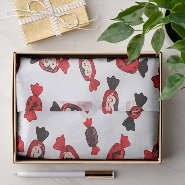 Papel De Seda Drácula Roja De Vela Para Halloween (Regalo )