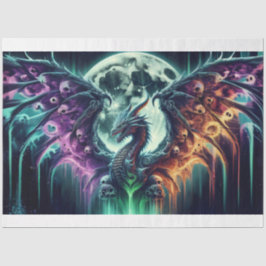 Papel De Seda Dragón alado de cráneo