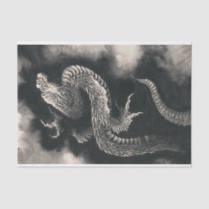 Papel De Seda Dragón ascendente de Katsushika Hokusai