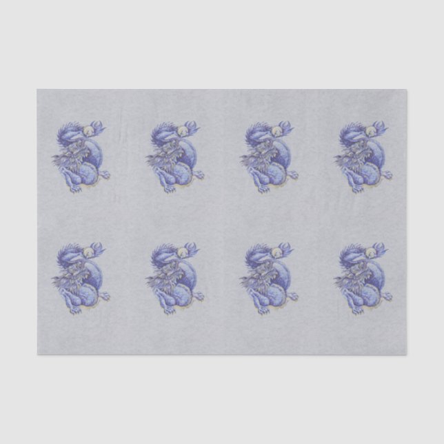 Papel De Seda Dragón azul (Anverso)
