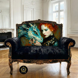 Papel De Seda Dragón Azul y Dorado Fantasía Decoupage