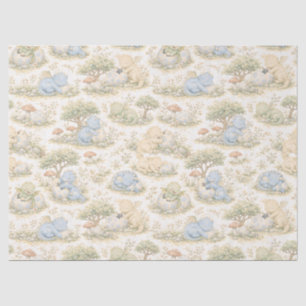 Papel De Seda Dragón Bebé Adorable Patrón Bosque Pastel (3)