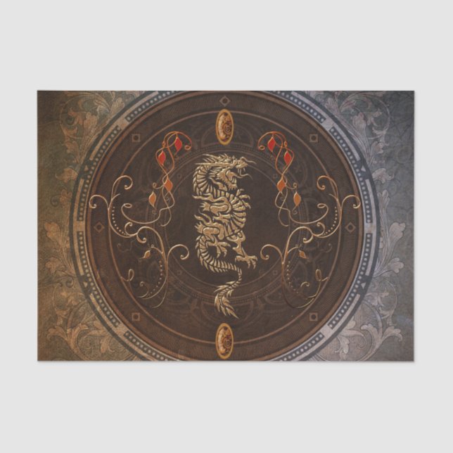 Papel De Seda Dragón chino de oro (Anverso)