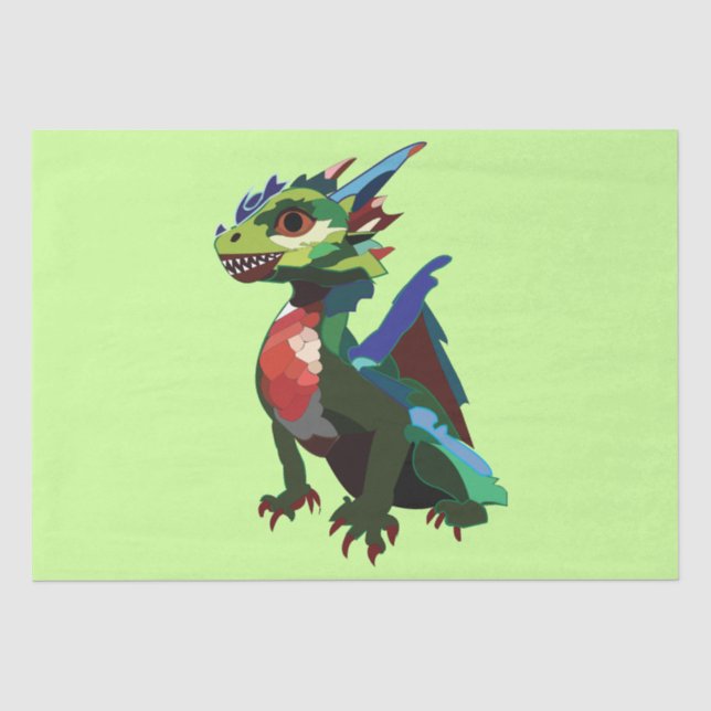 Papel De Seda Dragón colorido (Anverso)
