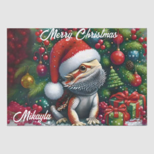 Papel De Seda Dragón con barba y Santa Hat