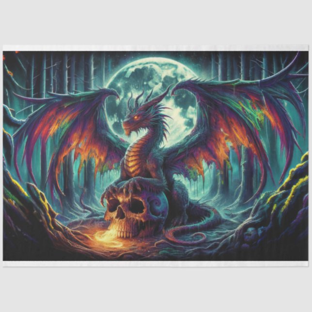 Papel De Seda Dragón de cráneo de incendios (Anverso)