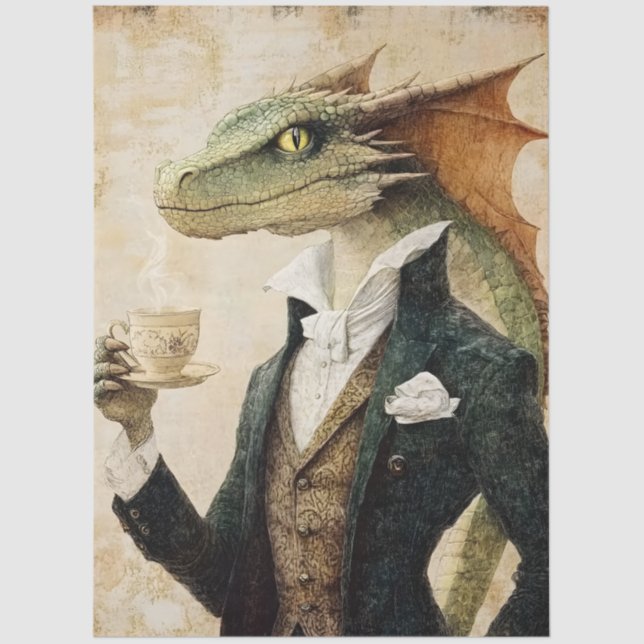 Papel De Seda Dragón de Fantasía Mithológica Grande (Anverso)