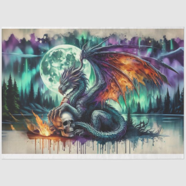 Papel De Seda Dragón de incendios de cráneo (Anverso)