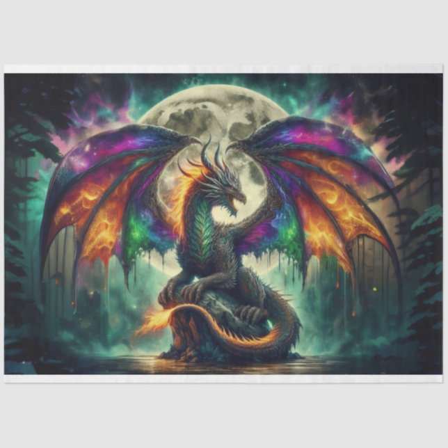 Papel De Seda Dragón de llamas (Anverso)