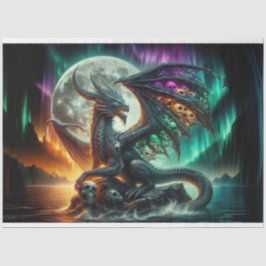 Papel De Seda Dragón del cráneo del arcoiris