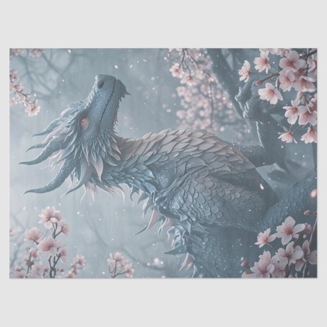 Papel De Seda Dragón en el jardín (Anverso)