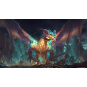 Papel De Seda Dragón escalonado de neón iridiscente místico dese